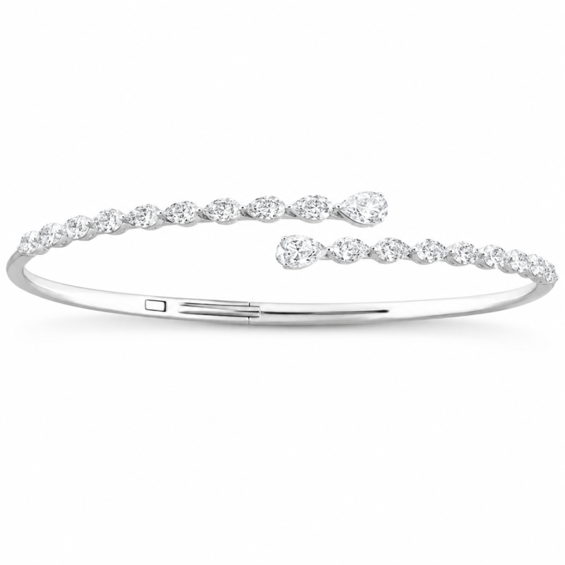 ABN10354W - 14K White Gold Bangle