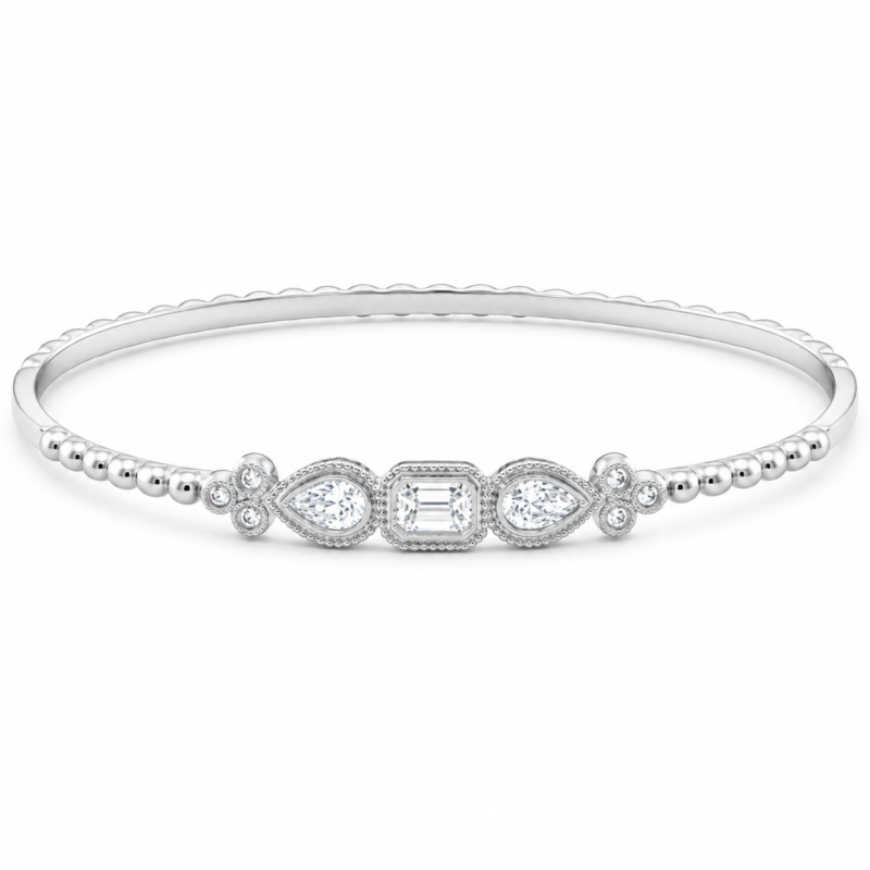 ABN10483W - 14K White Gold Bangle