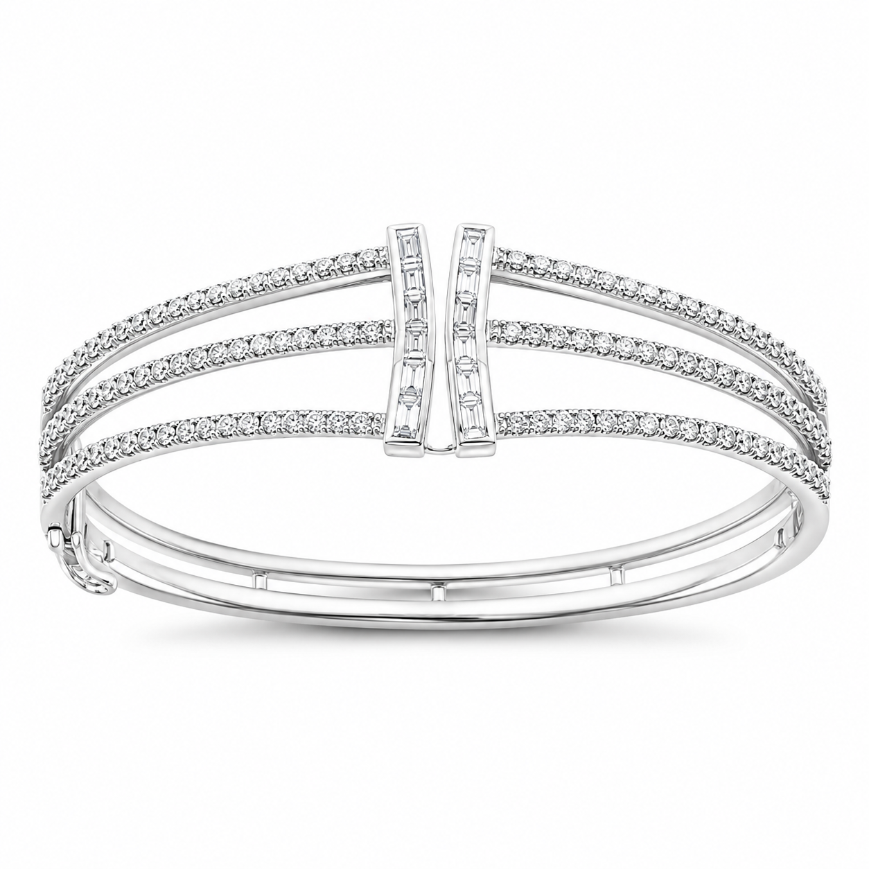 AD413-A - 14K White Gold Bangle