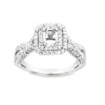 AJR28639SMW - 14K White Gold Semi Mount Ring