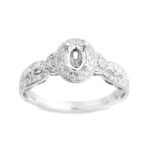 AJR29284SMW - 14K White Gold Semi Mount Ring