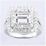 AJR30093SMW - 14K White Gold Semi Mount Ring