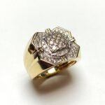 AMR02190Y - 14K Yellow Gold Gents Ring