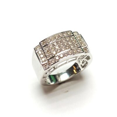 AMR03241W - 14K White Gold Gents Ring