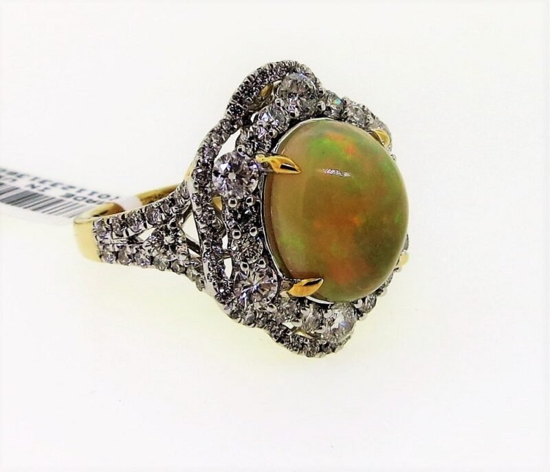 AR12127YOP - 14K Yellow Gold Colored Stone Ring