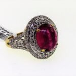 AR12128YTU - 14K Yellow Gold Colored Stone Ring