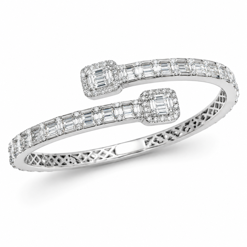 BG000574W - 14K White Gold Bangle