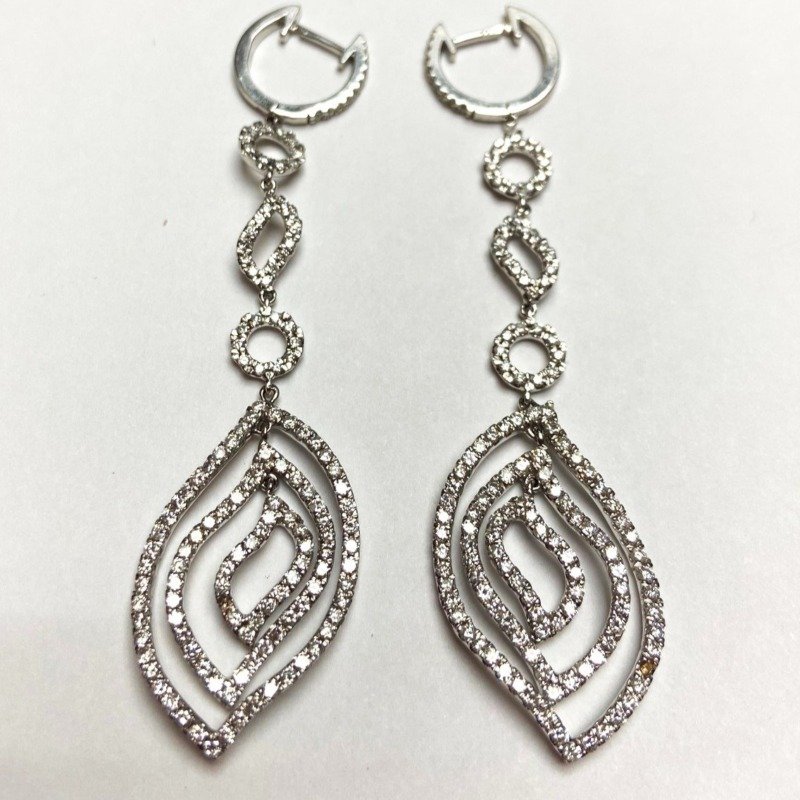 C9ER0211W - 14K White Gold Dangle Earrings