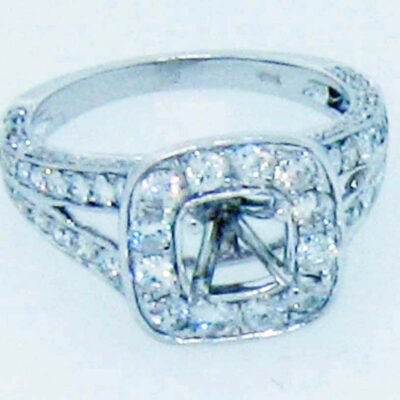 C9RR01542W - 14K White Gold Semi Mount Ring