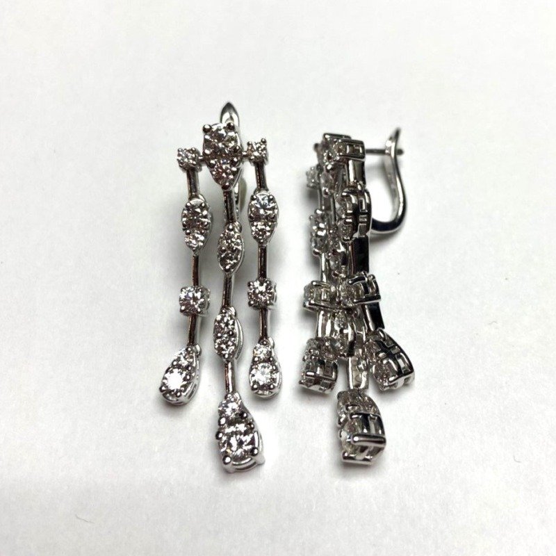 CO14KERW313 - 14K White Gold Dangle Earrings