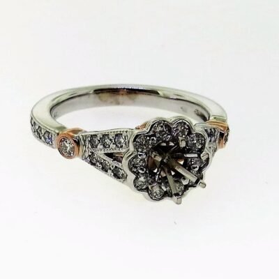 CO14KSMWP - 14K Two Tones Gold Semi Mount Ring