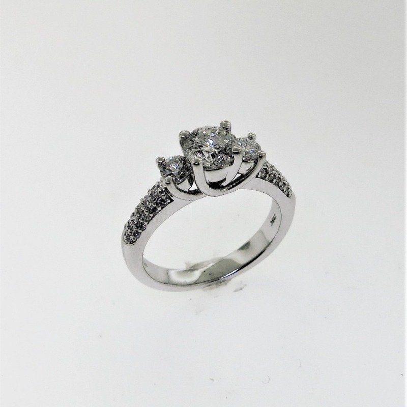 CO14KWLSW129 - 14K White Gold Engagement Ring