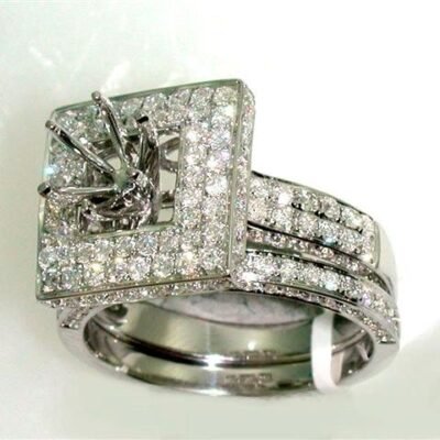 CO14KWSMT1210 - 14K White Gold Semi Mount Ring