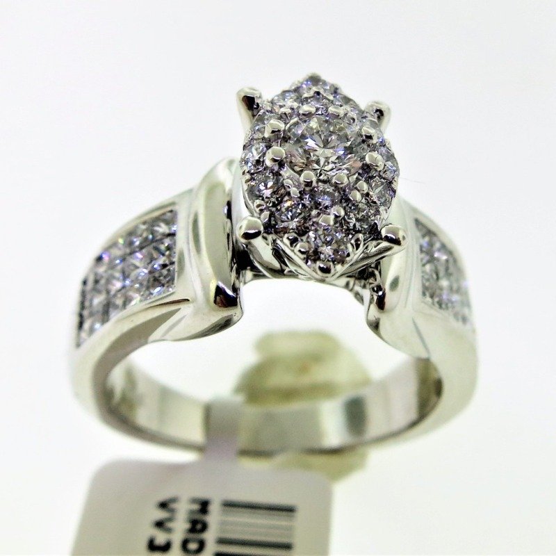 CO14LSWMQ - 14K White Gold Engagement Ring