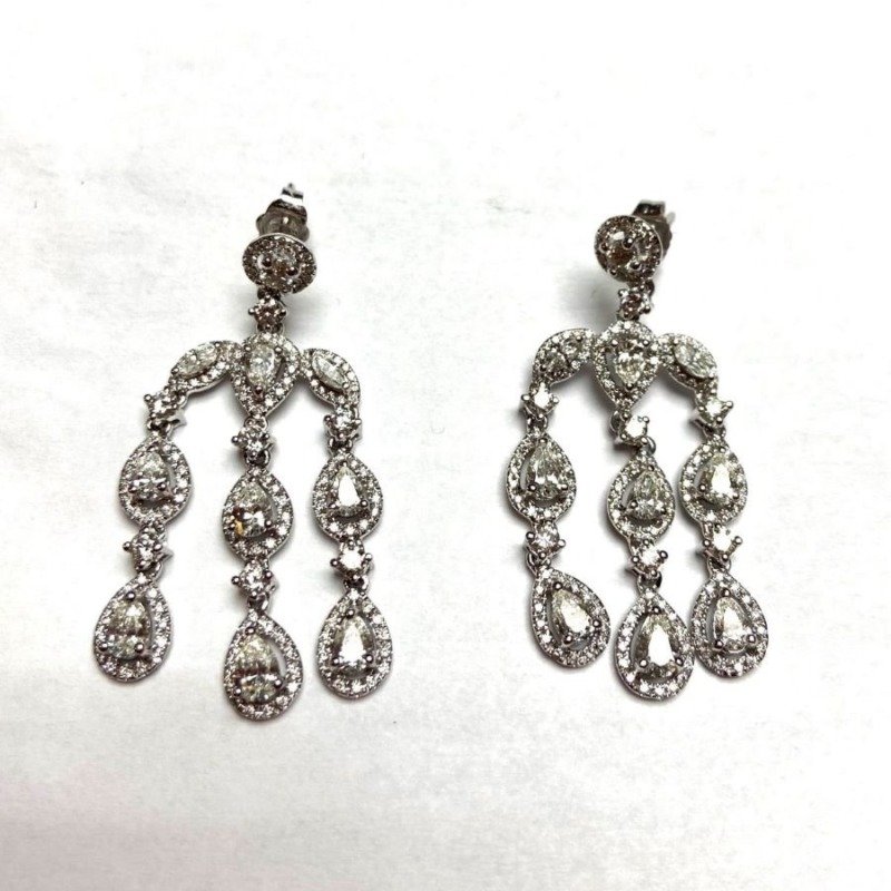 COB14NW - 14K White Gold Dangle Earrings