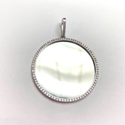 CODE-6-10W - 10K White Gold Pendant