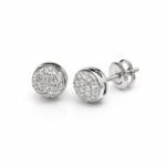 COER14KW040 - 14K White Gold Stud Earrings