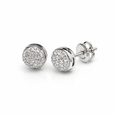 COER14KW040 - 14K White Gold Stud Earrings