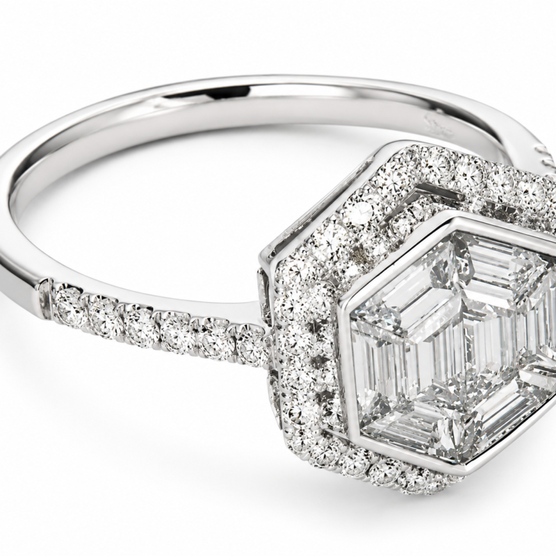 COR02459AW - 14K White Gold Engagement Ring