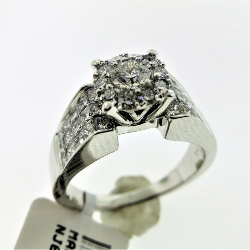 COR14KLSWBH - 14K White Gold Engagement Ring