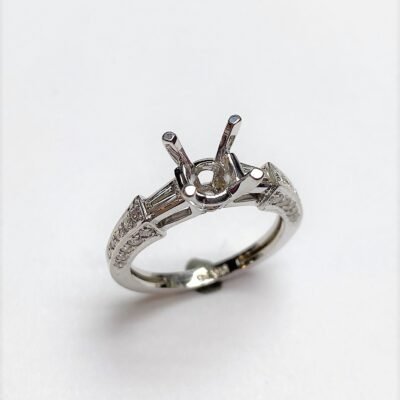 COSM14KW035 - 14K White Gold Semi Mount Ring