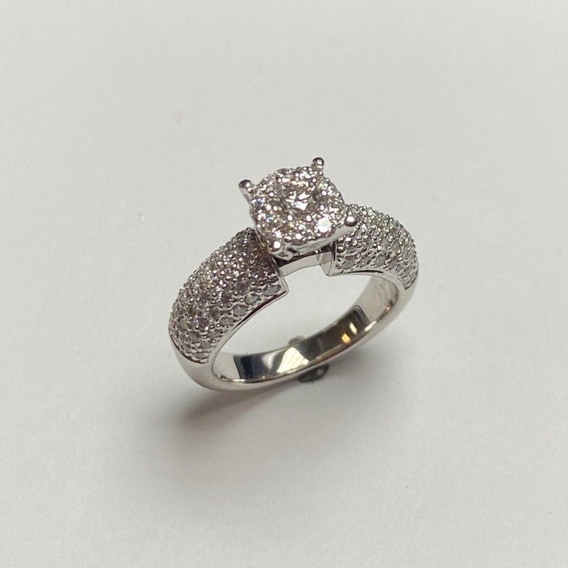 COSM14W080 - 14K White Gold Semi Mount Ring