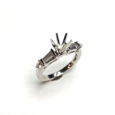 COSM18W060 - 18K White Gold Semi Mount Ring