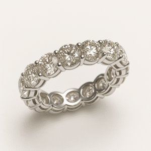 14K White Gold Eternity Band