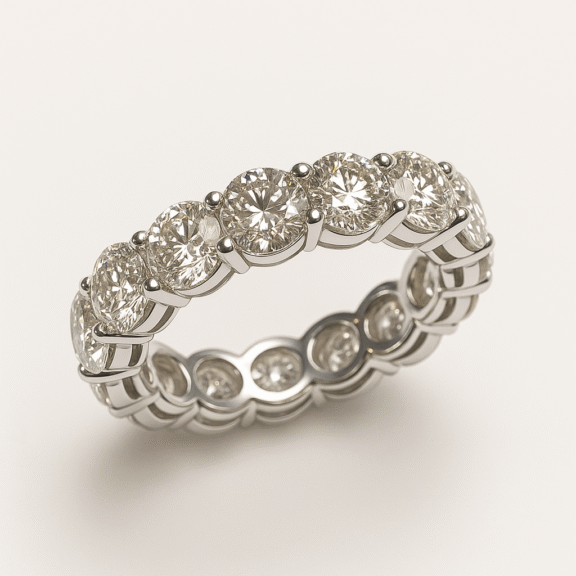 14K White Gold Eternity Band