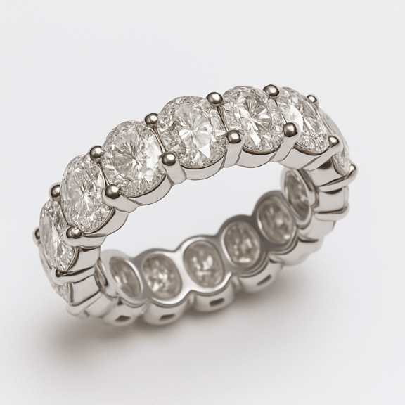14K White Gold Eternity Band