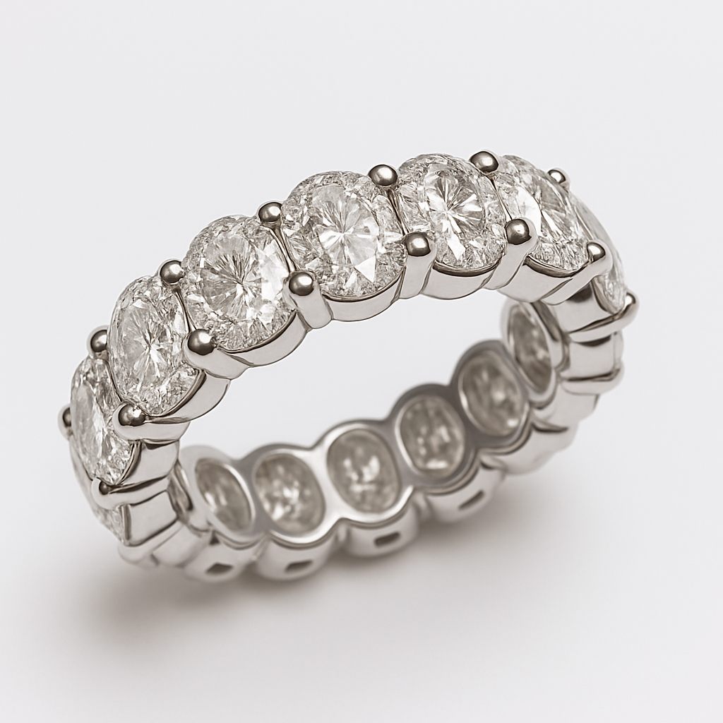 14K White Gold Eternity Band