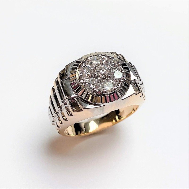 DM2297GKYW - 14K Two Tones Gold Gents Ring