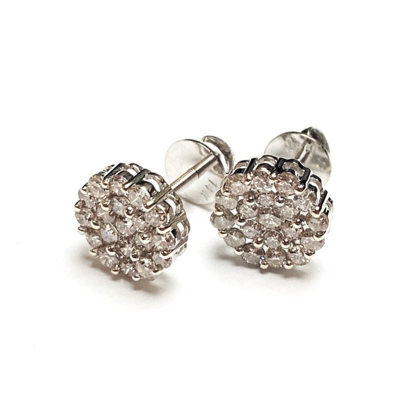 ER1243HW - 14K White Gold Stud Earrings