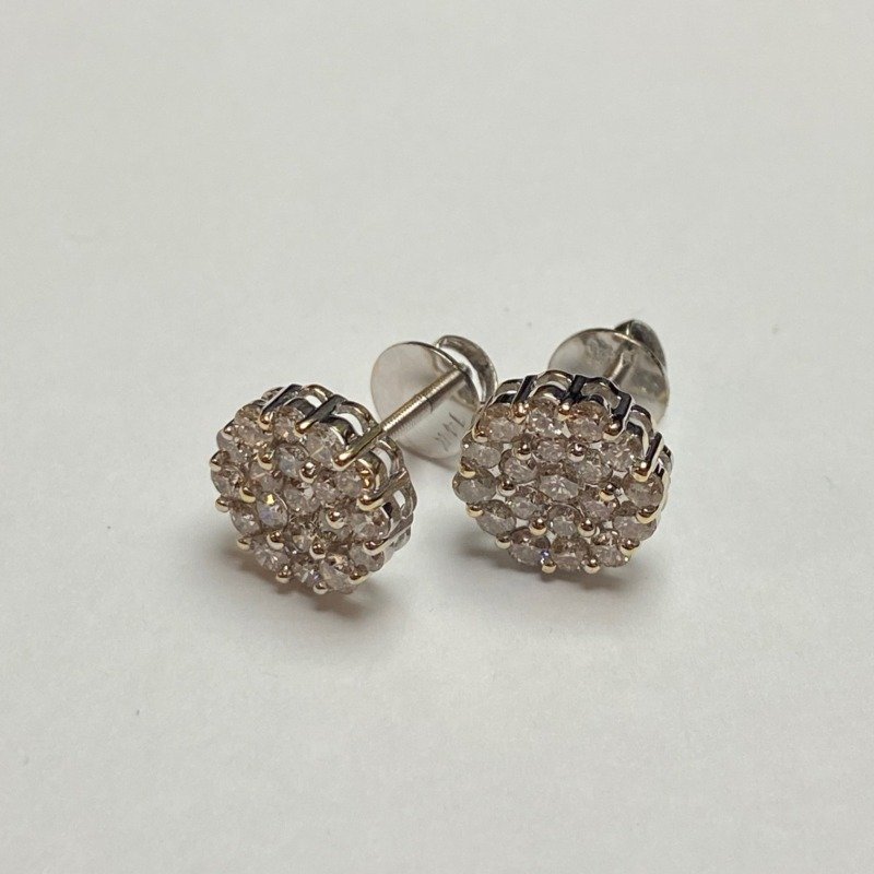 ER1243KW - 14K White Gold Stud Earrings