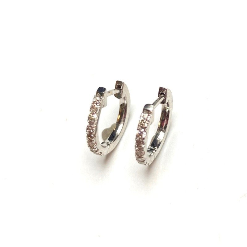 ER1367W - 14K White Gold Huggies Earring