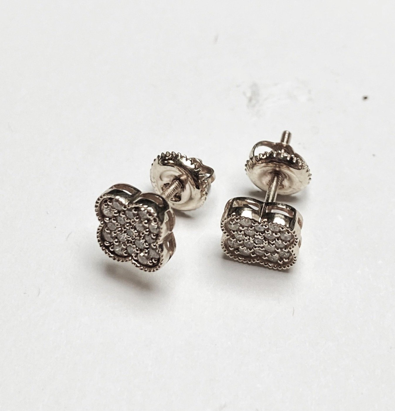 ER1426-8W - 14K White Gold Stud Earrings
