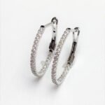 ER961W - 14K White Gold Hoop Earrings