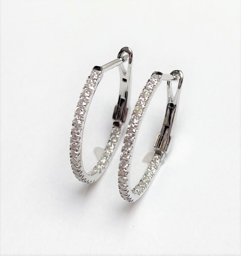 ER961W - 14K White Gold Hoop Earrings