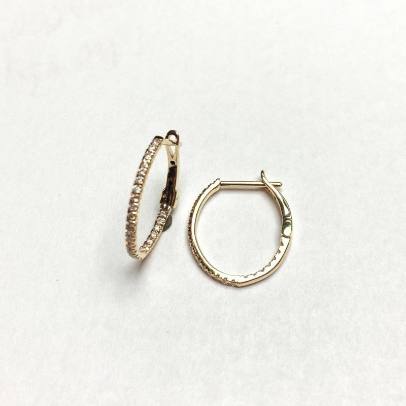 ER961Y - 14K Yellow Gold Hoop Earrings