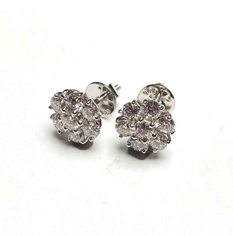 EXER1366-1W-LGD - 14K White Gold Stud Earrings