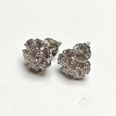 EXER1366-2W-LGD - 14K White Gold Stud Earrings
