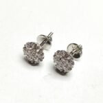 EXER1366-W-LGD - 14K White Gold Stud Earrings