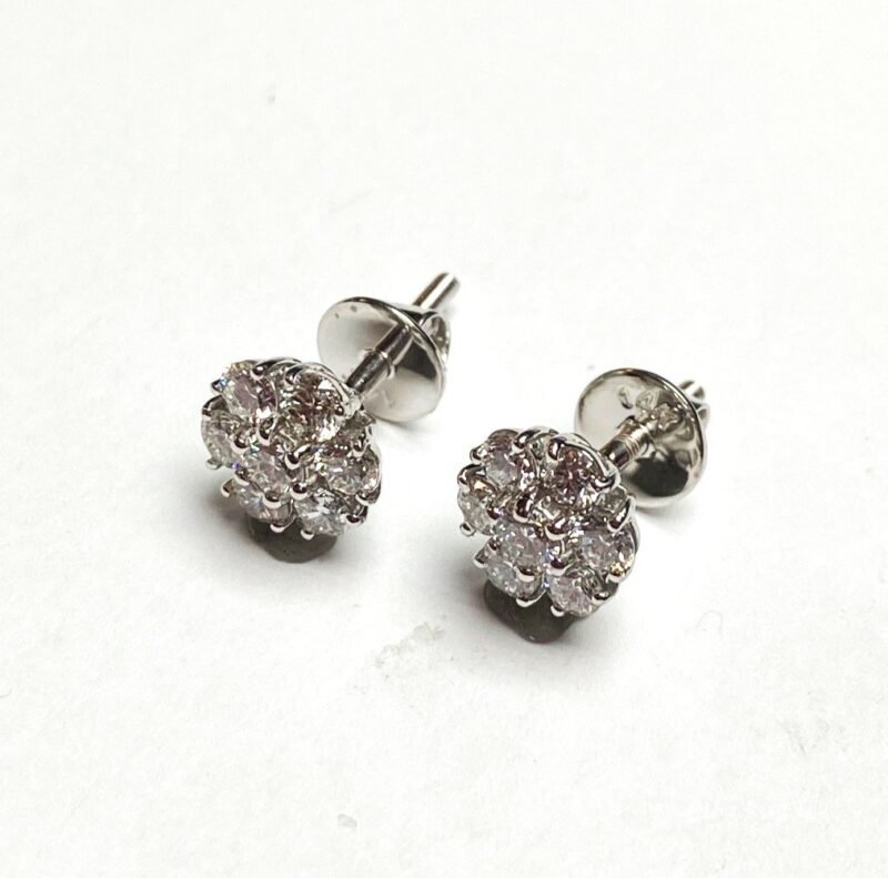 EXER1366-W-LGD - 14K White Gold Stud Earrings