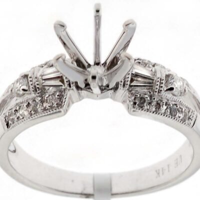 F20209 - 14K White Gold Semi Mount Ring