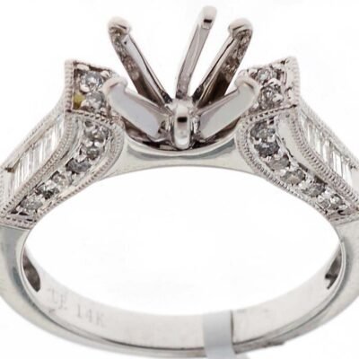 F21221 - 14K White Gold Semi Mount Ring