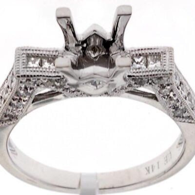 F21276 - 14K White Gold Semi Mount Ring