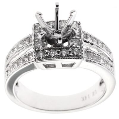 F21998 - 14K White Gold Semi Mount Ring