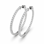 F2225MCEW - 14K White Gold Hoop Earrings