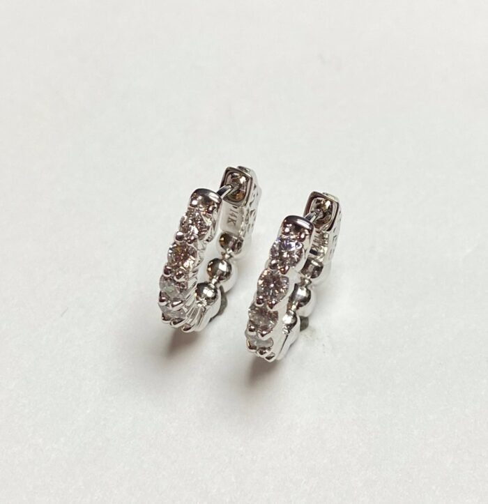 14K White Gold Earring