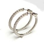 F223-5VMLEW - 14K White Gold Hoop Earrings